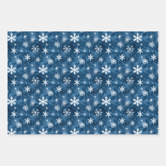 Blaue Weihnachtsfeier Geschenkpapier Set (Vorderseite 2)