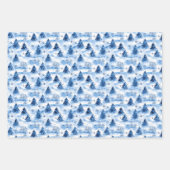Blaue Weihnachtsfeier Geschenkpapier Set (Vorderseite 3)