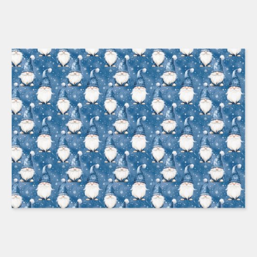 Blaue Weihnachtsfeier Geschenkpapier Set (Vorderseite 2)