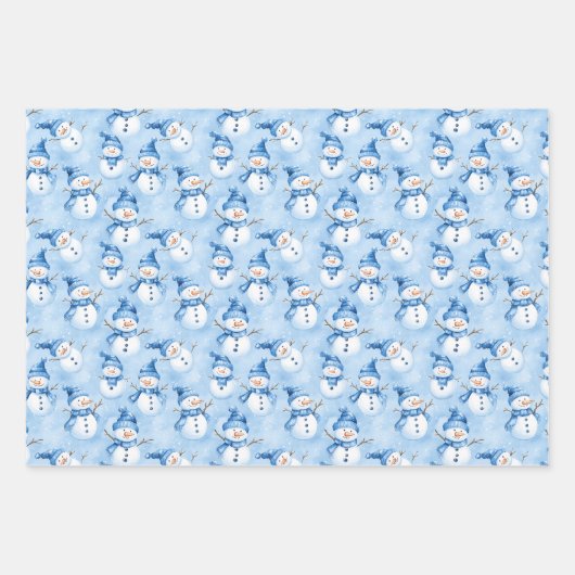 Blaue Weihnachtsfeier Geschenkpapier Set (Vorderseite 3)