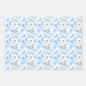 Blaue Weihnachtsfeier Geschenkpapier Set (Vorderseite 2)