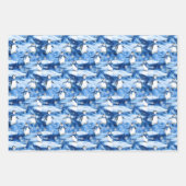 Blaue Weihnachtsfeier Geschenkpapier Set (Vorderseite)