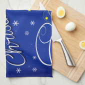Blaue Weihnachtsfeier Handtuch (Viertel Falte)
