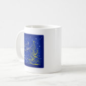 Blaue Weihnachtsfeier Kaffeetasse (Vorderseite Links)