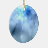 Blaue Weihnachtsfeier Keramikornament (Rechts)