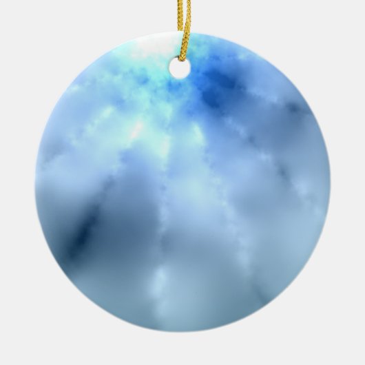 Blaue Weihnachtsfeier Keramikornament (Vorne)