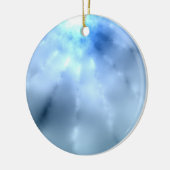Blaue Weihnachtsfeier Keramikornament (Links)