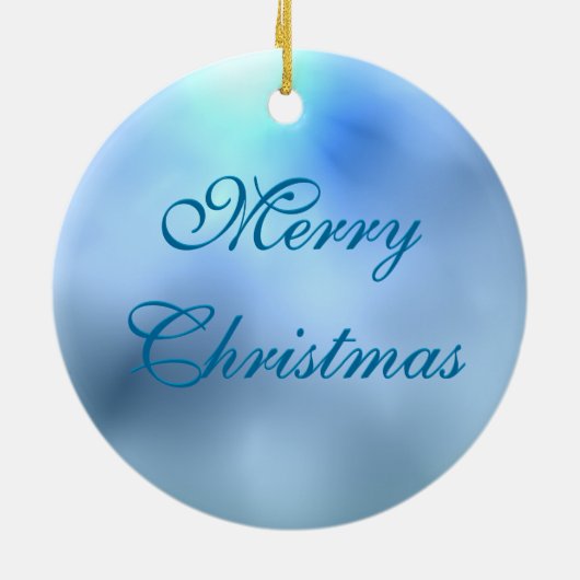 Blaue Weihnachtsfeier Keramikornament (Hinten)