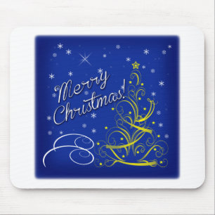 Blaue Weihnachtsfeier Mousepad