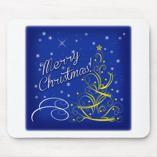 Blaue Weihnachtsfeier Mousepad (Vorne)