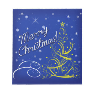 Blaue Weihnachtsfeier Notizblock
