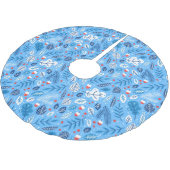 Blaue Weihnachtsfeier Polyester Weihnachtsbaumdecke (Schrägansicht)