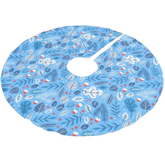 Blaue Weihnachtsfeier Polyester Weihnachtsbaumdecke (Schrägansicht)