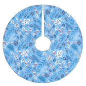 Blaue Weihnachtsfeier Polyester Weihnachtsbaumdecke (Vorderseite)