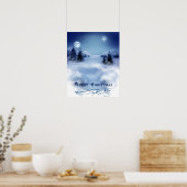 Blaue Weihnachtsfeier Poster (Küche)
