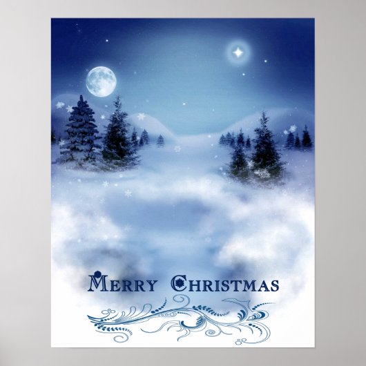 Blaue Weihnachtsfeier Poster (Vorne)
