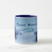 Blaue Weihnachtsfeier Tasse (Zentrum)