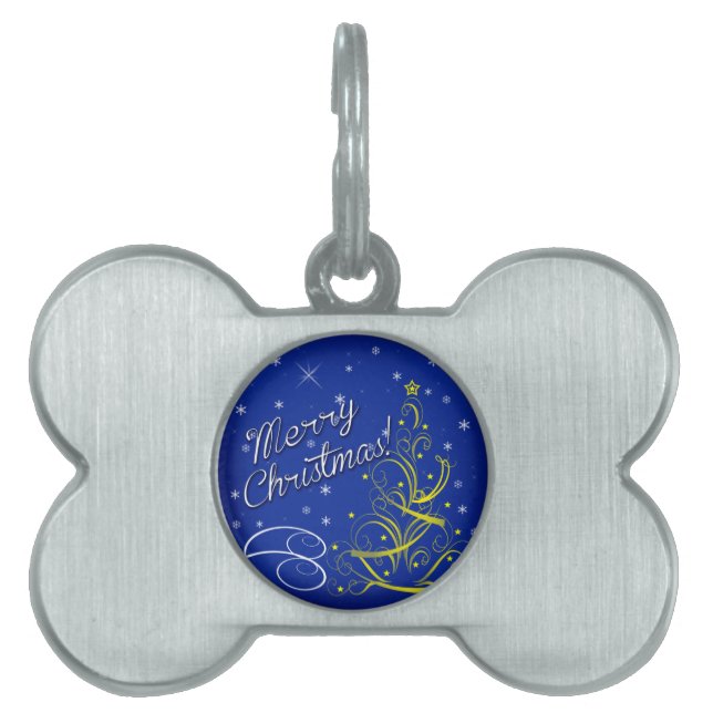 Blaue Weihnachtsfeier Tiermarke (Vorderseite)