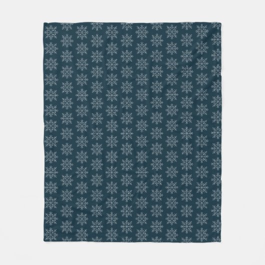Blaue Weihnachtsfeiertage Schneeflocke Fleecedecke (Vorderseite)