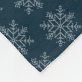 Blaue Weihnachtsfeiertage Schneeflocke Fleecedecke (Ecke)