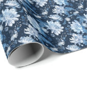 Blaue Weihnachtsferien-Blume Geschenkpapier (Rolleneckpunkt)