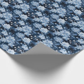 Blaue Weihnachtsferien-Blume Geschenkpapier (Ecke)