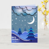 Blaue Weihnachtsgrüße Karte (Gelbe Blume)