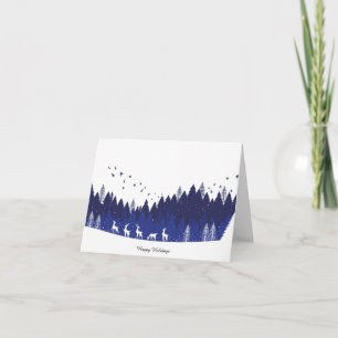 Blaue Weihnachtskarte Dankeskarte