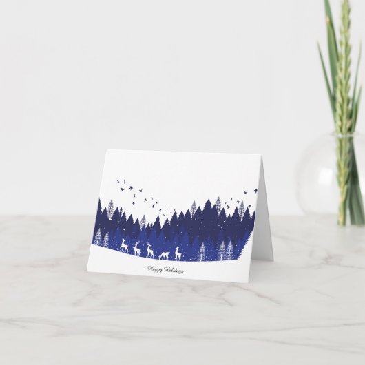 Blaue Weihnachtskarte Dankeskarte (Vorderseite)