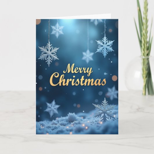 Blaue Weihnachtskarte Karte (Vorderseite)
