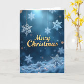 Blaue Weihnachtskarte Karte (Gelbe Blume)