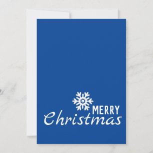 Blaue Weihnachtskarte Weißer Schneeflocken Feiertagskarte