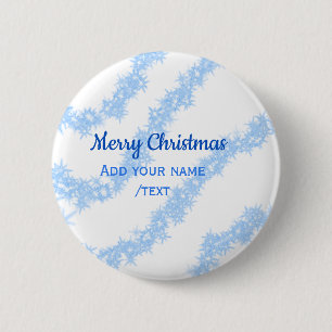Blaue Weihnachtslieder mit glänzenden Glitzer trag Button