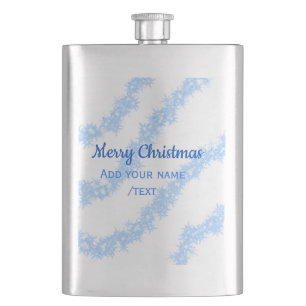 Blaue Weihnachtslieder mit glänzenden Glitzer trag Flachmann