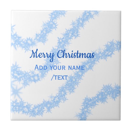 Blaue Weihnachtslieder mit glänzenden Glitzer trag Fliese (Vorderseite)