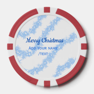 Blaue Weihnachtslieder mit glänzenden Glitzer trag Pokerchips