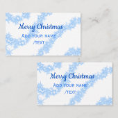 Blaue Weihnachtslieder mit glänzenden Glitzer trag Visitenkarte (Vorne/Hinten)
