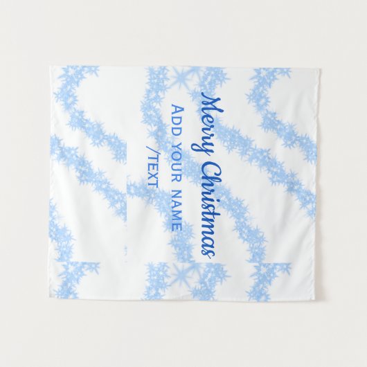 Blaue Weihnachtslieder mit glänzenden Glitzer trag Wandteppich (Vorderseite (Horizontal))