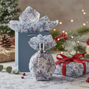 Blaue Weihnachtsmuster # 17 ID1009 Seidenpapier