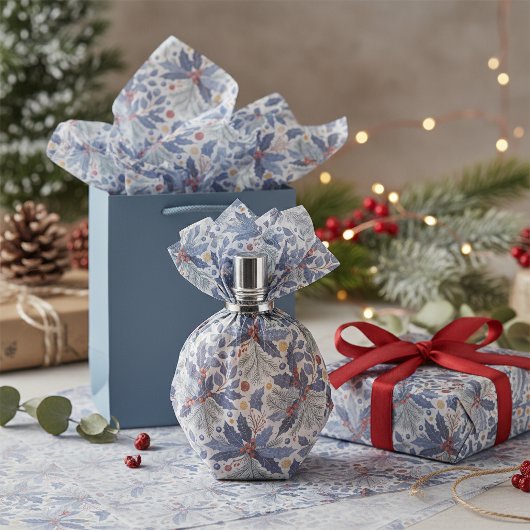 Blaue Weihnachtsmuster # 17 ID1009 Seidenpapier