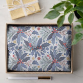 Blaue Weihnachtsmuster # 17 ID1009 Seidenpapier (Geschenk)