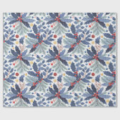 Blaue Weihnachtspattern #17 ID1009 Geschenkpapier (Flach)
