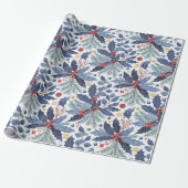 Blaue Weihnachtspattern #17 ID1009 Geschenkpapier (Ungerollt)