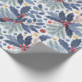Blaue Weihnachtspattern #17 ID1009 Geschenkpapier (Ecke)
