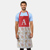 Blaue Weihnachtsplätzchen-Schürze, große Schürze (Getragen)