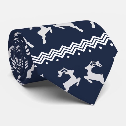 Blaue Weihnachtsrinne Nahtloses Muster Krawatte (Gerollt)