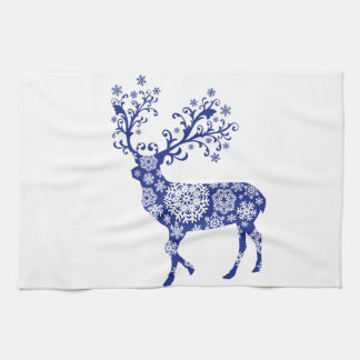 Blaue Weihnachtsrotwild Küchentuch