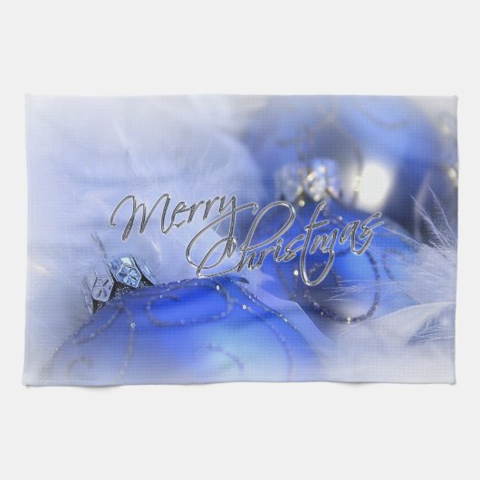 Blaue Weihnachtsschmuck Frohe Weihnachtshandtücher Handtuch (Horizontal)