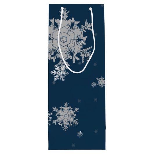 Blaue Weihnachtsschmuck Weinbeutel Geschenktüte Für Weinflaschen (Rückseite)