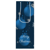 Blaue Weihnachtsschmuck Weinbeutel Geschenktüte Für Weinflaschen (Vorderseite)